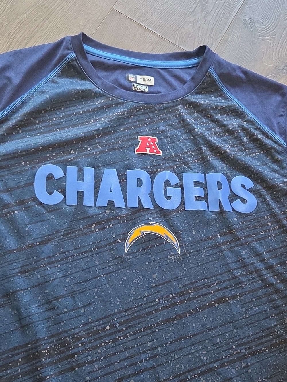 Offical NFL Chargers Tee, Navy Blue Athletic